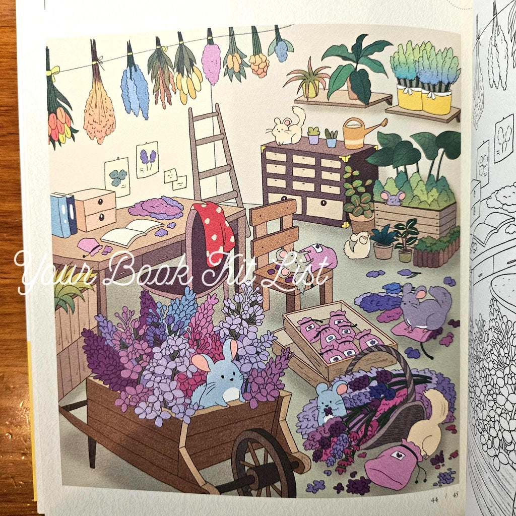 Coloring book - Spring day Sunshine, Warm and Cozy Flowers and Animals